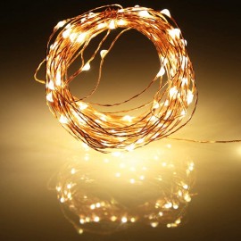 1 Set, Copper Wire Led Fairy Lights String - 2/5/10M Long, Battery Operated, Waterproof, Energy Efficient, Holiday Decorative Garland for Christmas Tree, Wedding, Party, Outdoor and Indoor Ambiance Illumination