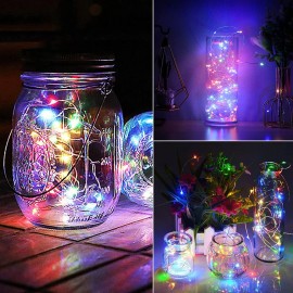 1 Set, Copper Wire Led Fairy Lights String - 2/5/10M Long, Battery Operated, Waterproof, Energy Efficient, Holiday Decorative Garland for Christmas Tree, Wedding, Party, Outdoor and Indoor Ambiance Illumination