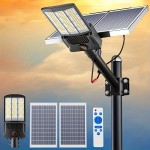 6500W Solar Street Lights Outdoor 500000LM Commercial Parking Lot Light Dusk to Dawn 6500K Solar Security Flood Lights Solar Lamp for Yard Road Basketball Courts