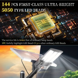 6500W Solar Street Lights Outdoor 500000LM Commercial Parking Lot Light Dusk to Dawn 6500K Solar Security Flood Lights Solar Lamp for Yard Road Basketball Courts