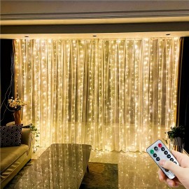 Enchanting LED Fairy Curtain Lights - USB Powered with Remote Control, Perfect for Christmas, Valentine's Day, Weddings & Seasonal Decor, Available in 3 Sizes (9.84ft x 3.28ft/6.56ft/9.84ft)