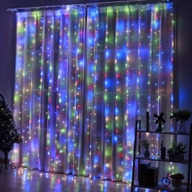 Enchanting LED Fairy Curtain Lights - USB Powered with Remote Control, Perfect for Christmas, Valentine's Day, Weddings & Seasonal Decor, Available in 3 Sizes (9.84ft x 3.28ft/6.56ft/9.84ft)