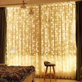 Enchanting LED Fairy Curtain Lights - USB Powered with Remote Control, Perfect for Christmas, Valentine's Day, Weddings & Seasonal Decor, Available in 3 Sizes (9.84ft x 3.28ft/6.56ft/9.84ft)