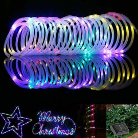 Light Up Your Garden with 866.14inch/472.44inch/275.59inch Solar LED String Lights - Tube Rope Garland for All Occasions!