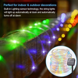 Light Up Your Garden with 866.14inch/472.44inch/275.59inch Solar LED String Lights - Tube Rope Garland for All Occasions!