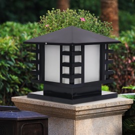 Retro Iron Pillar Light Garden Yard Fence Post Landscape Lamp Outdoor