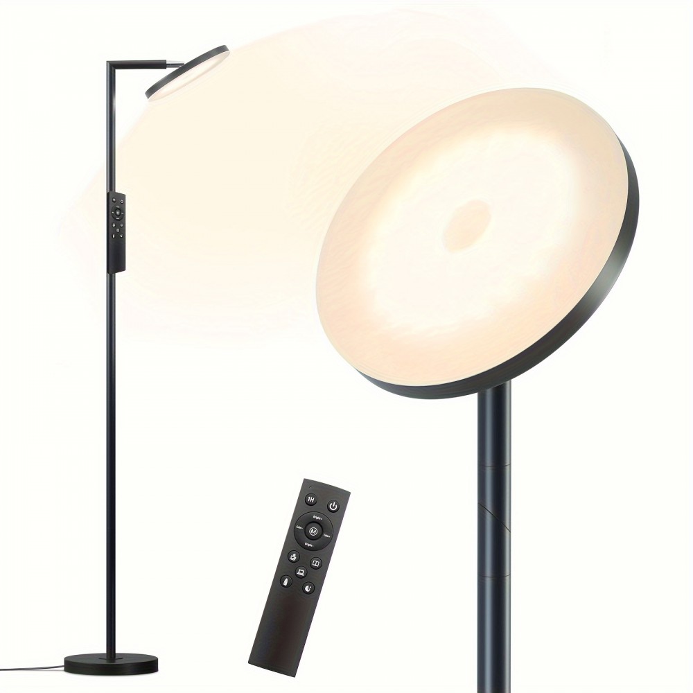 Floor Lamp, Living Room Super Bright Dimmable LED Light, 70' High Corner Vertical Lamp With Remote Control, Bedroom Office Adjustable Timer Reading Floor Lamp -Black