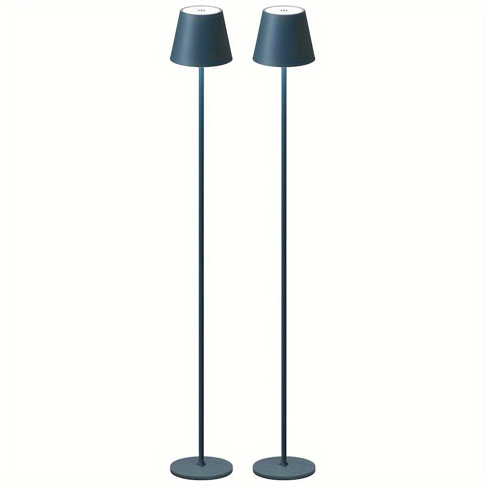 2Pack Cordless LED Floor Lamp For Outdoor/Indoor, Rechargeable, Dimmable, Carry Light, Adjustable Height Stand Lamp For Patio, Living Room, Bedside, Table Night Lamp, Black