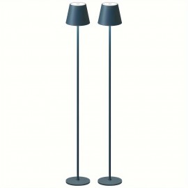 2Pack Cordless LED Floor Lamp For Outdoor/Indoor, Rechargeable, Dimmable, Carry Light, Adjustable Height Stand Lamp For Patio, Living Room, Bedside, Table Night Lamp, Black