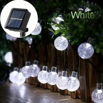 Crystal Ball Solar Outdoor Light String, 100/20 LED Bubble Ball Solar Bubble Light String, 8 Flashing Modes, Suitable For Outdoor Garden Decoration, Camping Tent Canopy Lights, Wedding And Birthday Scene Layout, Christmas And Halloween Decoration