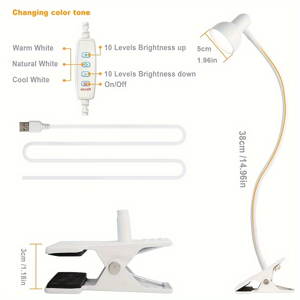 brighten up your home with this eye protection led clip light table lamp details 4