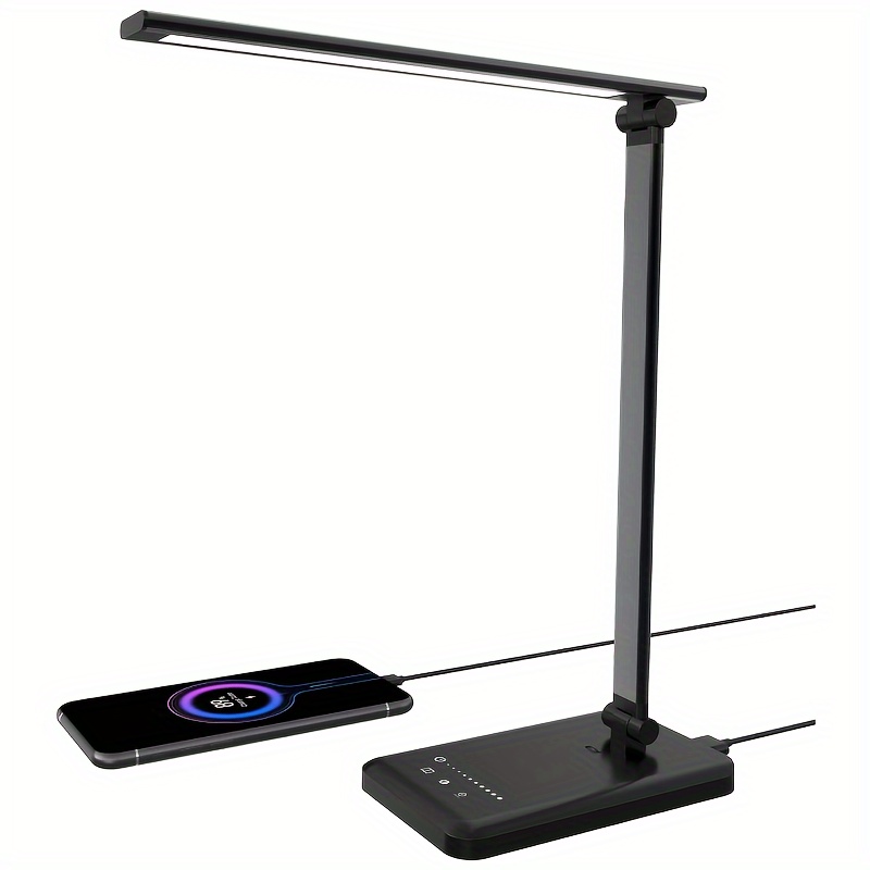 foldable portable led desk lamp for home office bedroom 5 brightness levels and 5 color temperatures 3000k 6500k to match use details 0