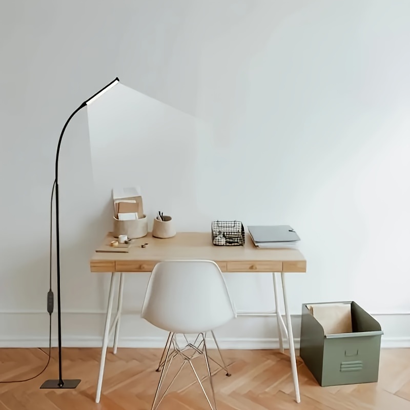 floor lamp reading lamp floor lamp 120 leds 3 color modes 3000k 6000k and 10 brightness settings dimmable table lamp with flexible gooseneck suitable for living room bedroom office details 1