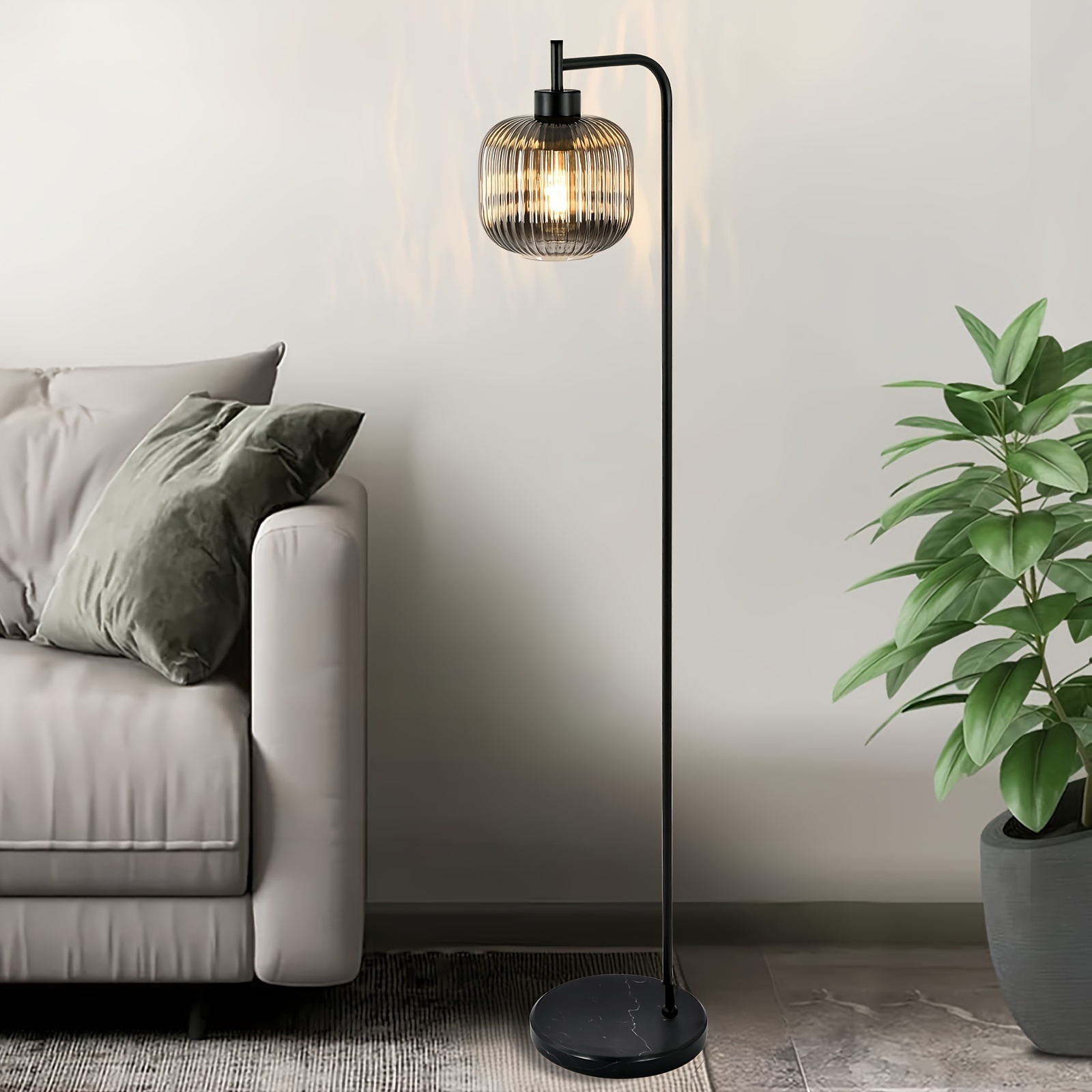 floor lamps for living room bright lighting with glass lampshade modern bright floor lamp e26 base industrial standing lamp for   tall pole lamps office details 0