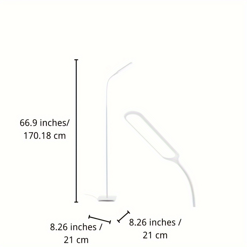 adjustable led floor lamp dimmable modern   with 4 brightness levels 4 colors adjustable gooseneck   for reading bedroom office living room piano white sp dl023 details 4