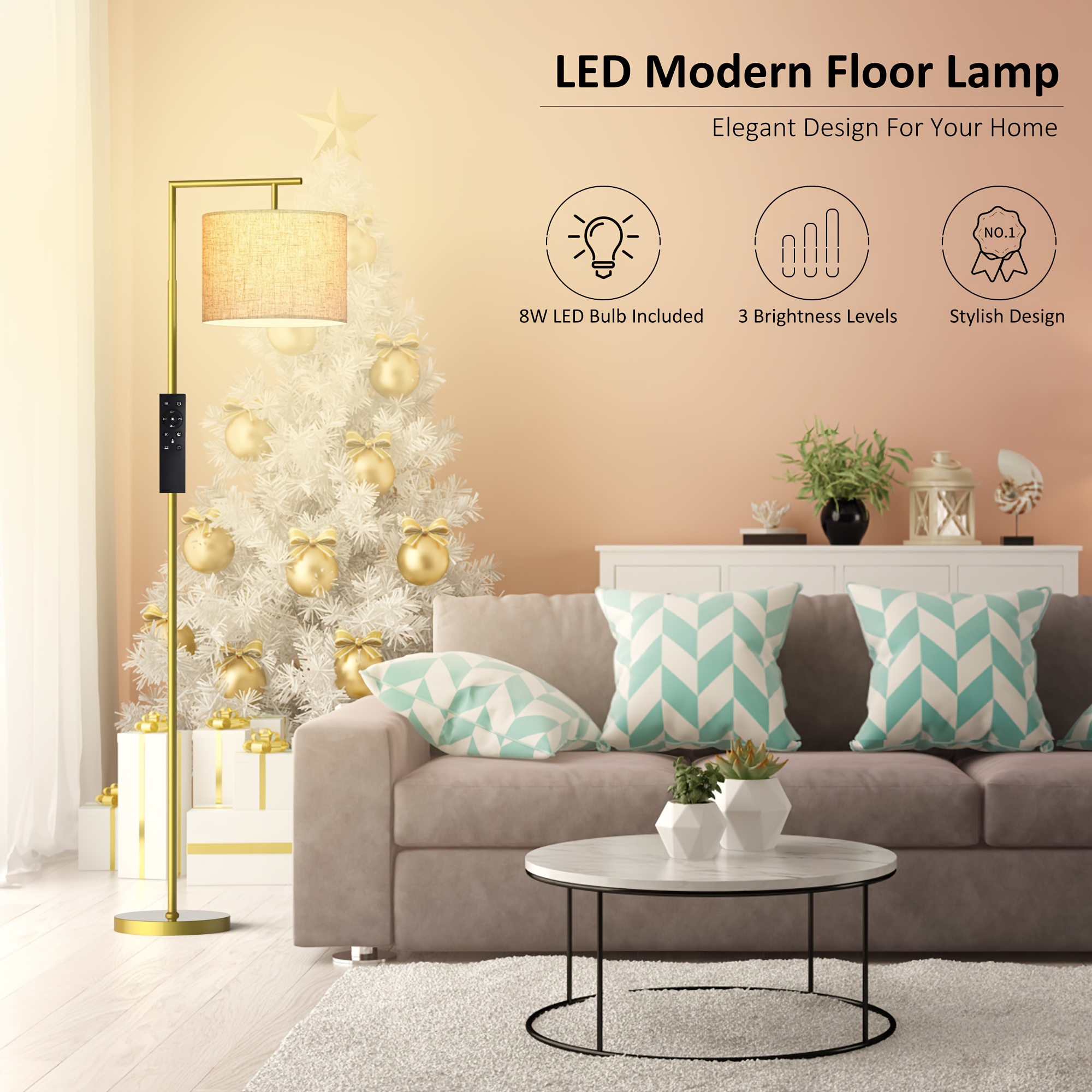 1pc remote controlled arc floor lamp with bulb traditional style metal material adjustable   for living room and bedroom decor details 5