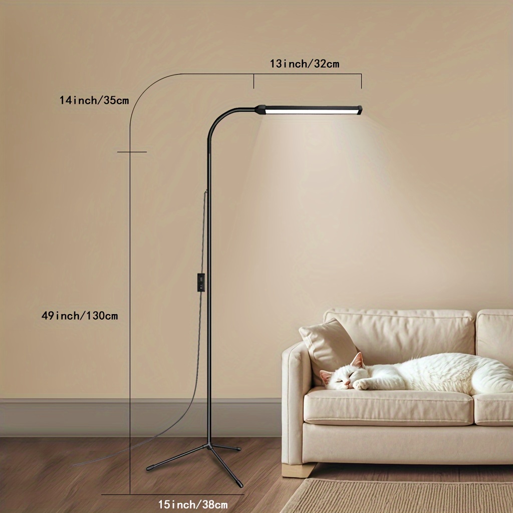 1pc gooseneck led floor lamp adjustable color temperature and dimmable suitable for reading in living room bedroom and office multipurpose lighting for eyelash extensions eyelash extensions makeup and skincare details 1