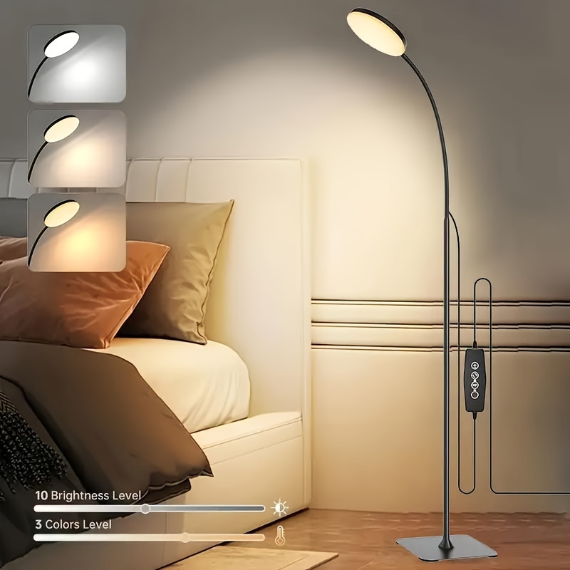 modern led floor lamp with 360 adjustable neck and 3 color temperature modes suitable for reading decorating living room and bedroom details 0