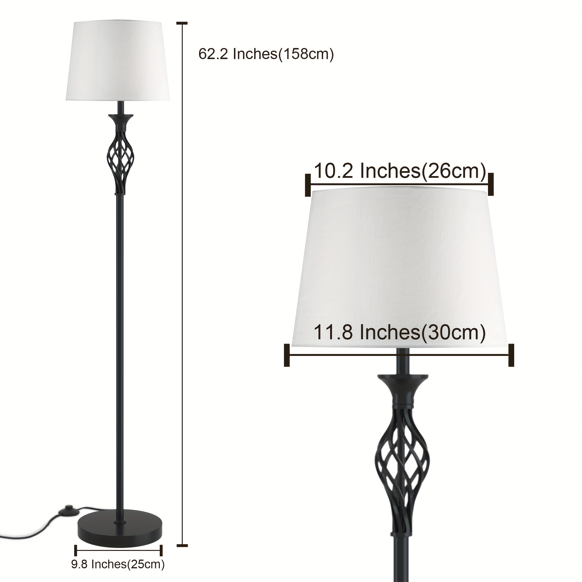 floor lamp 3 color temperature bulb included floor lamp for living room bedroom and working bedside lamp details 3