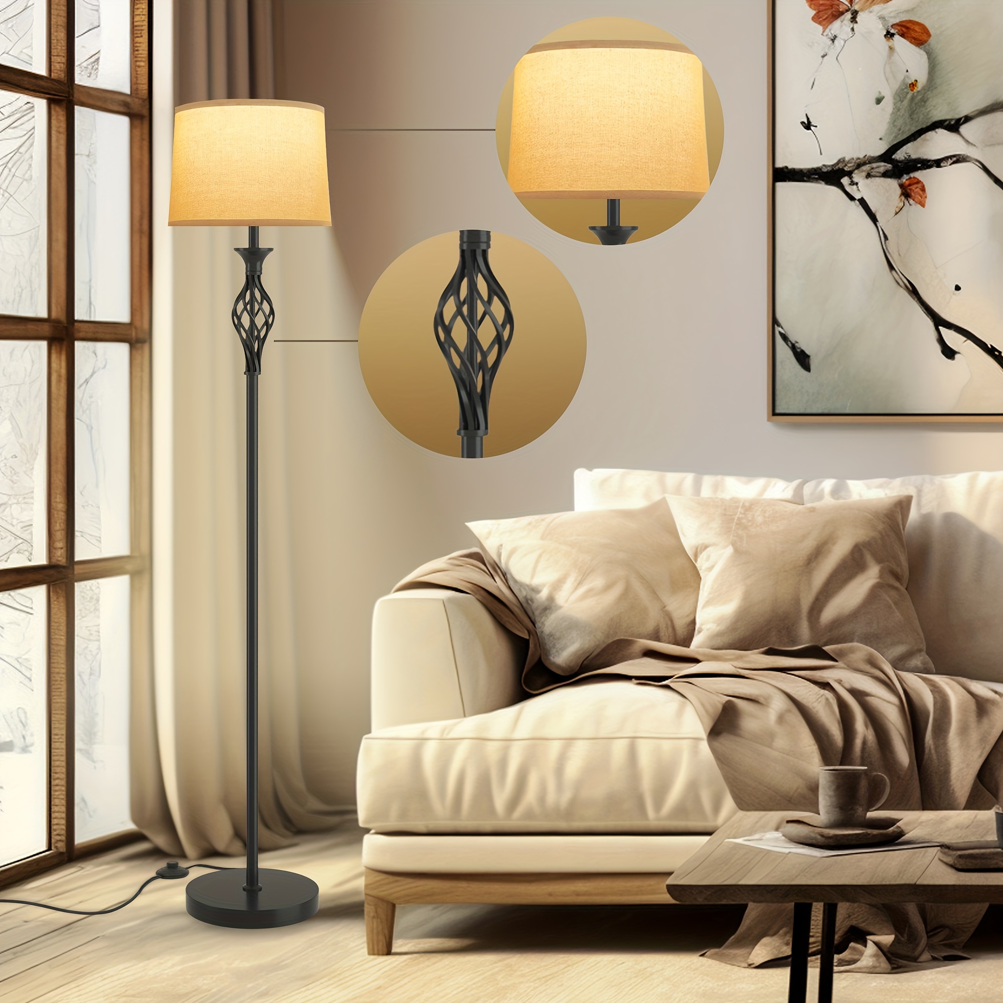 floor lamp 3 color temperature bulb included floor lamp for living room bedroom and working bedside lamp details 4