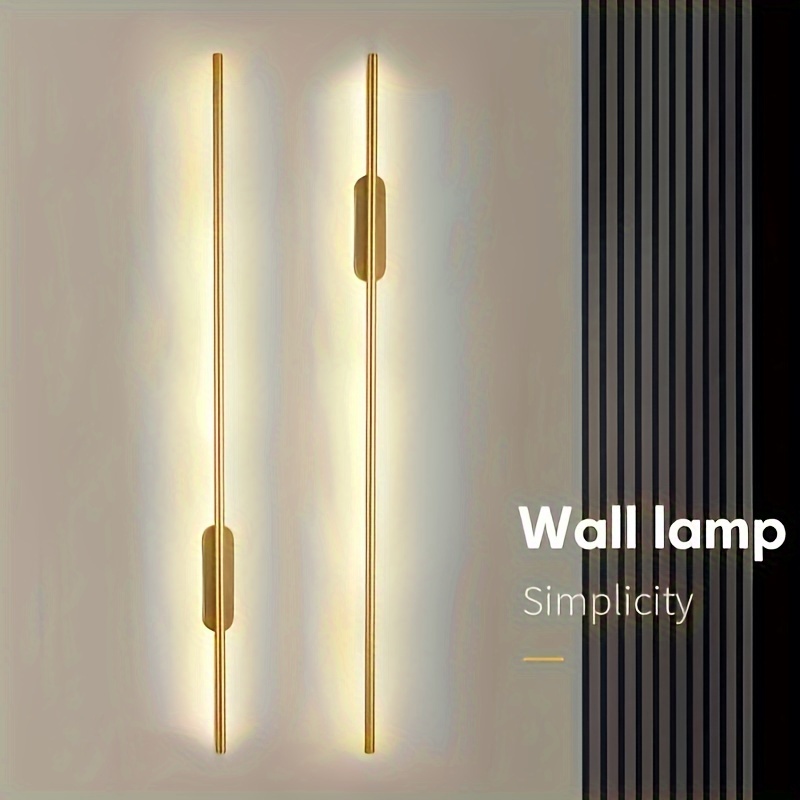 modern minimalistic metal wall sconce adjustable brightness wall mounted fixture for living room bedroom   corridor installation hardware included room electrical   85v 265v without battery golden details 0