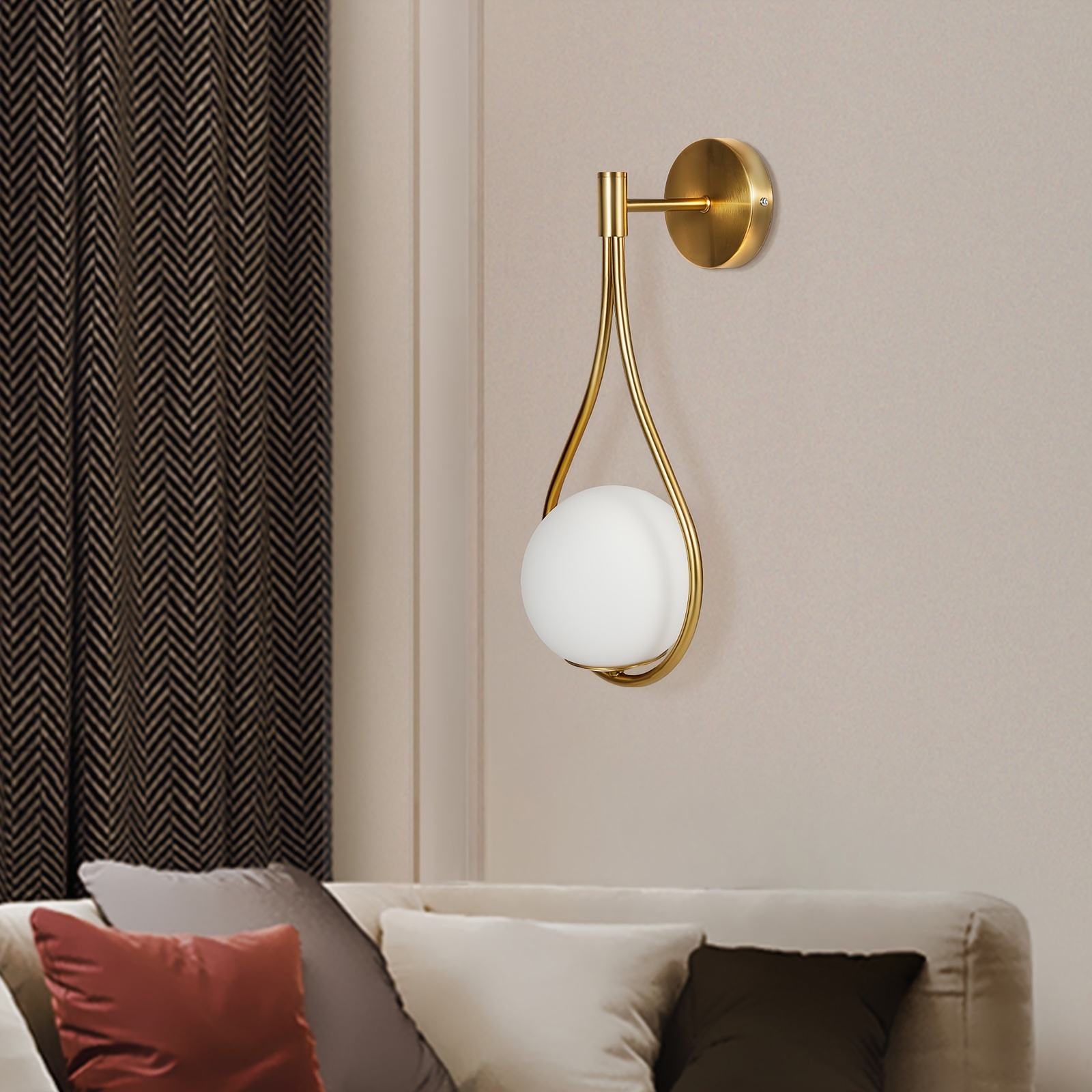 gold wall lamp wall sconce light fixtures f bathroom bedroom modern glass ball details 3