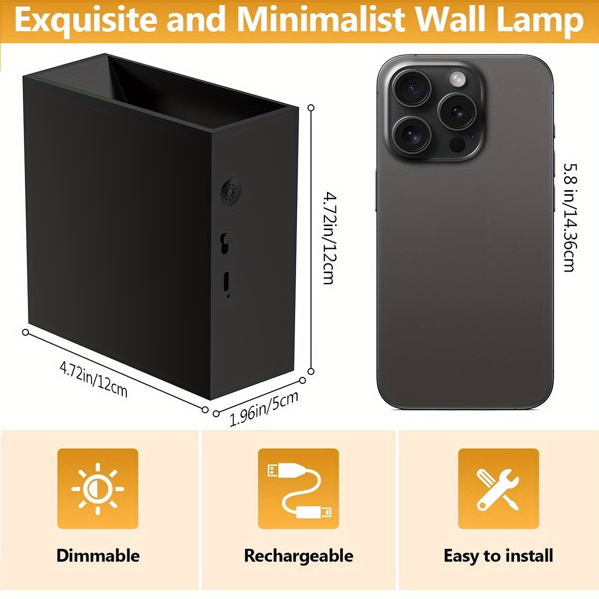 modern wall sconces with four luminous lights adjustable color temperature 3000k 3500k led wall lights for bedroom range 8 10 hours rechargeable battery operated wall sconce with stepless dimming for bedside lamp and mural lamp details 2