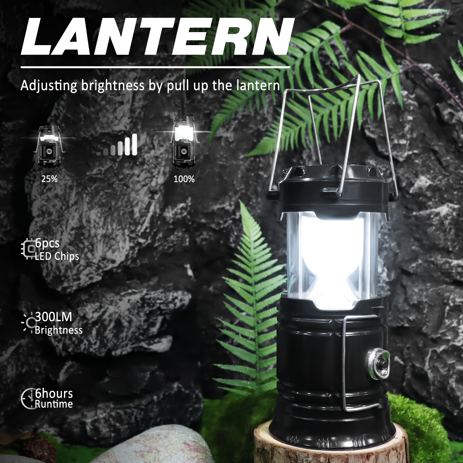 4 pack solar camping lantern collapsible led solar usb rechargeable lantern flashlight emergency hanging lights for camping   power outages indoor outdoor details 4