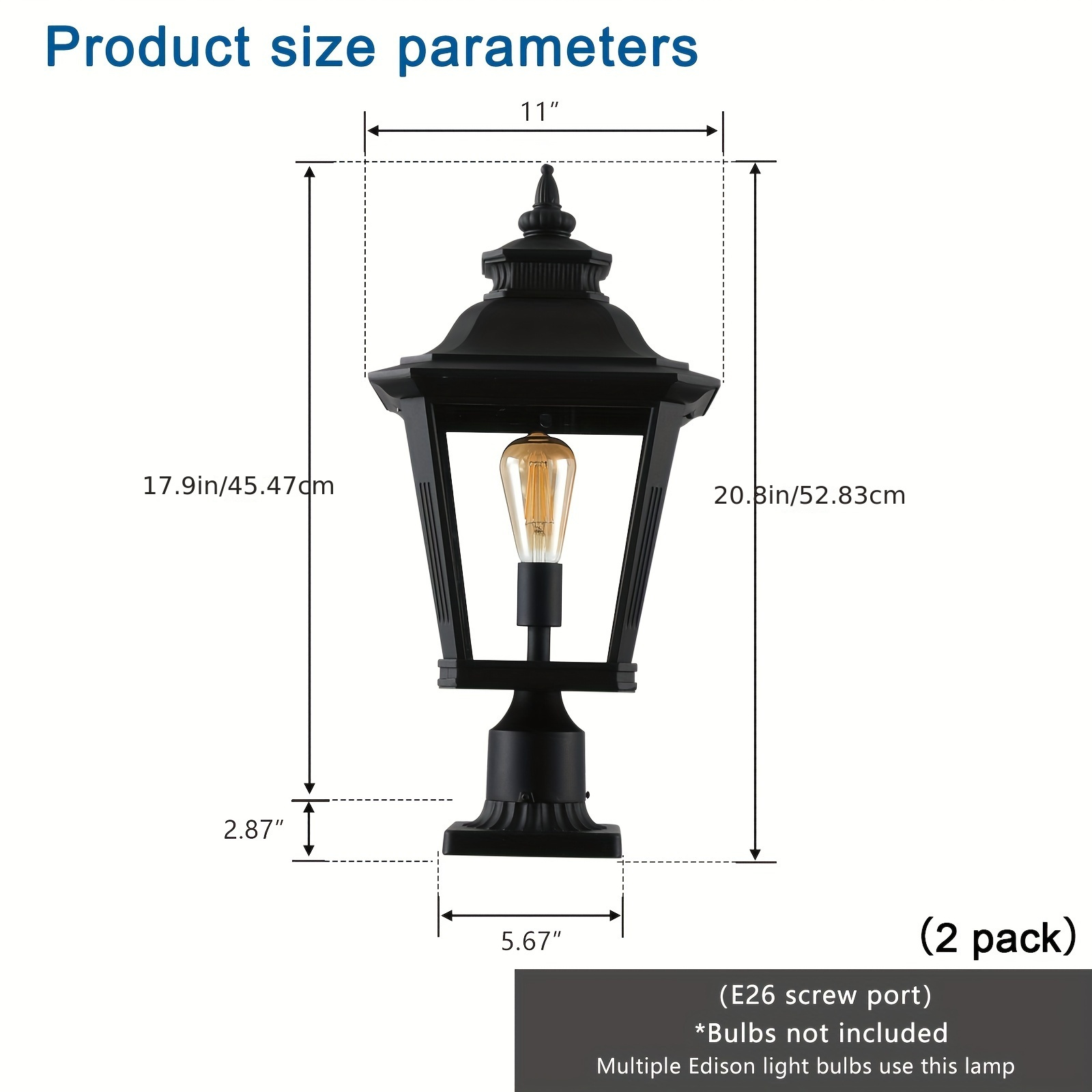 european courtyard style black outdoor capital lamp can be used for entrance passage porch bedroom terrace garage lights details 4