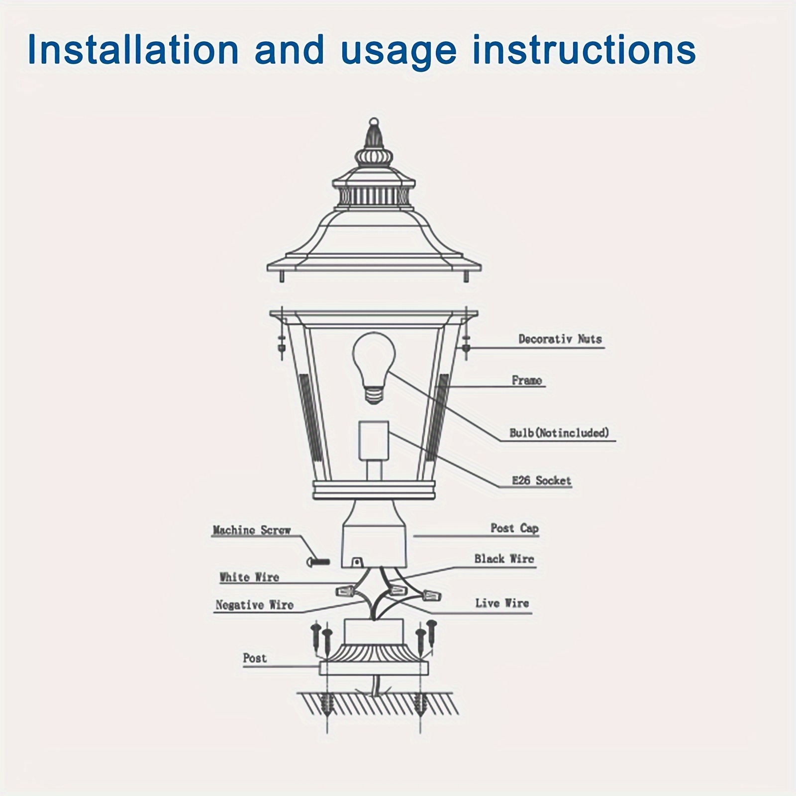 european courtyard style black outdoor capital lamp can be used for entrance passage porch bedroom terrace garage lights details 8