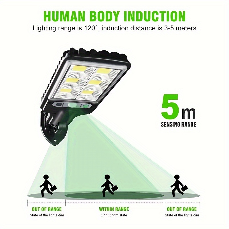 1pc solar street light 8000w outdoor solar lamp with clear led reflector remote control adjustable motion sensor abs plastic solar charging details 1