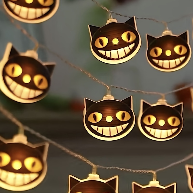 led cat string lights 1 5m 10 lights for halloween thanksgiving decor indoor outdoor use energy efficient battery powered no plug details 1