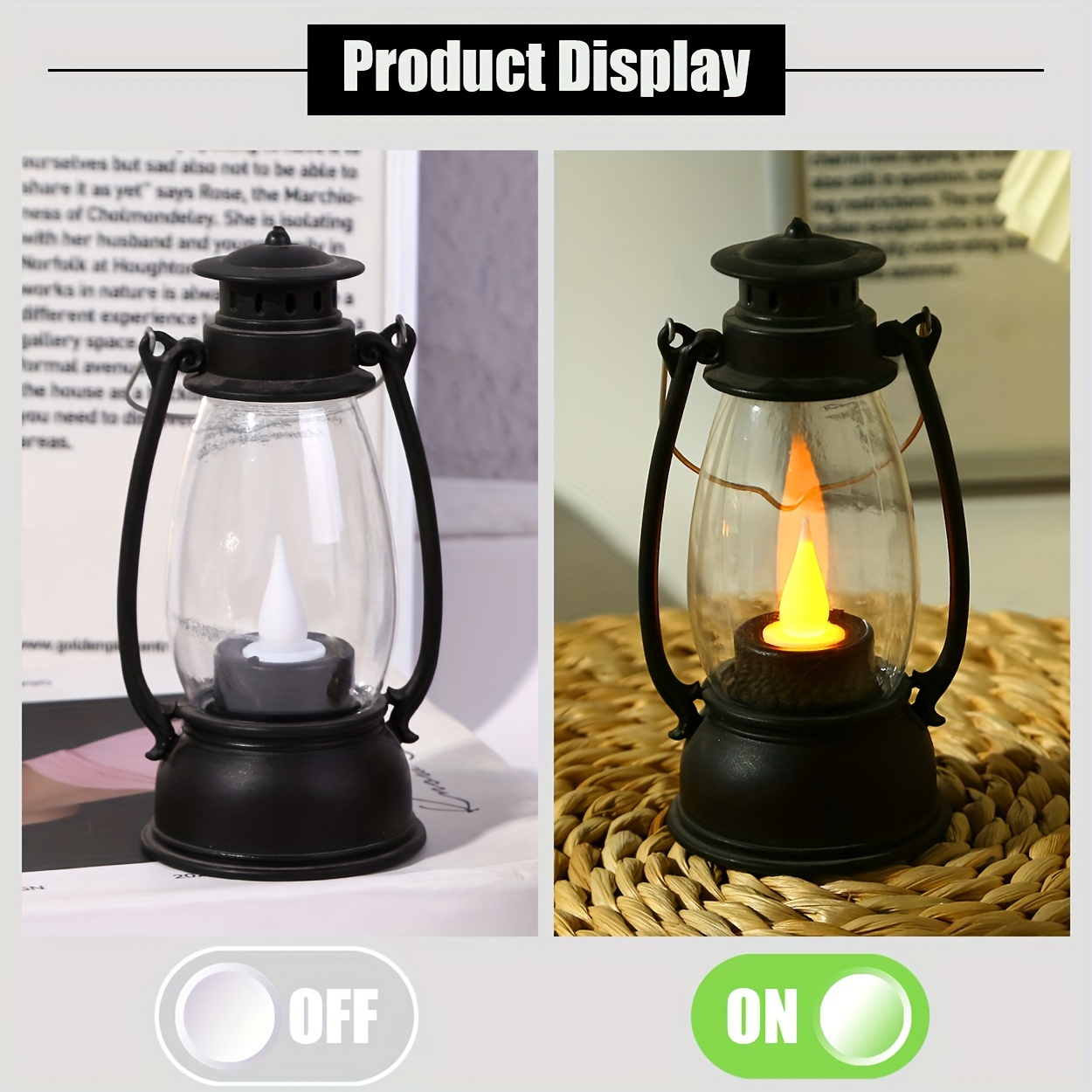 charming led kerosene style lamp with nostalgic   perfect for garden party decor includes batteries details 5