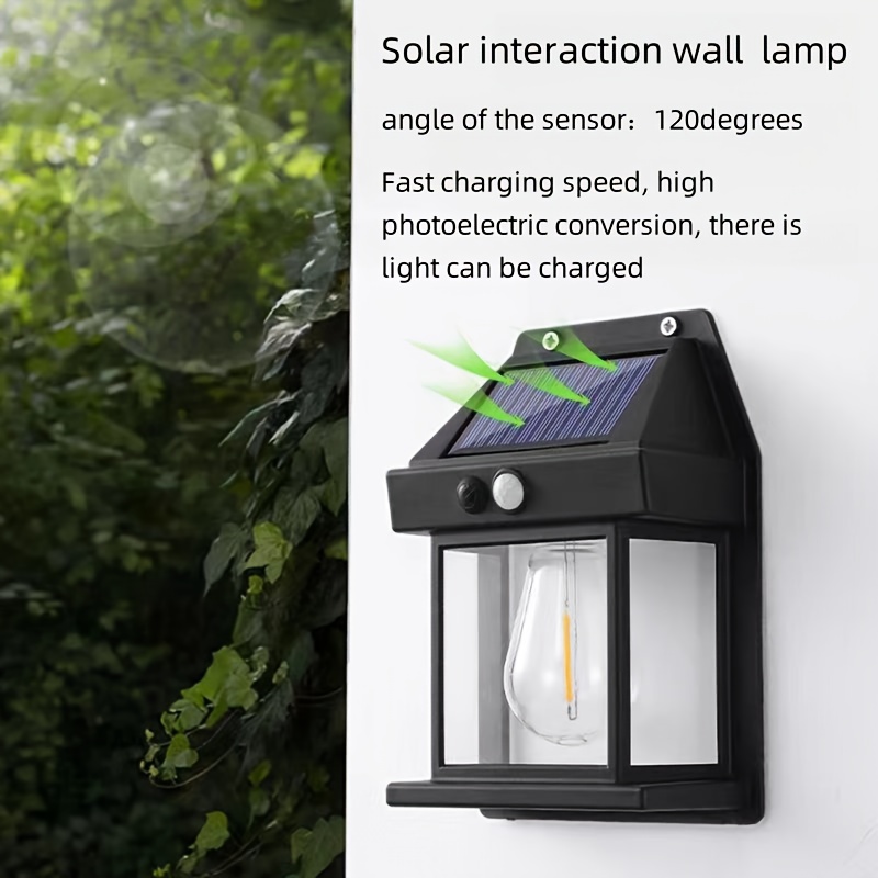 solar outdoor wall lamp 0 electric charge human body induction three mode tungsten filament wall lamp garden villa courtyard night lamp rain proof led outdoor exterior wall lamp hanging wall type home solar lamp details 6